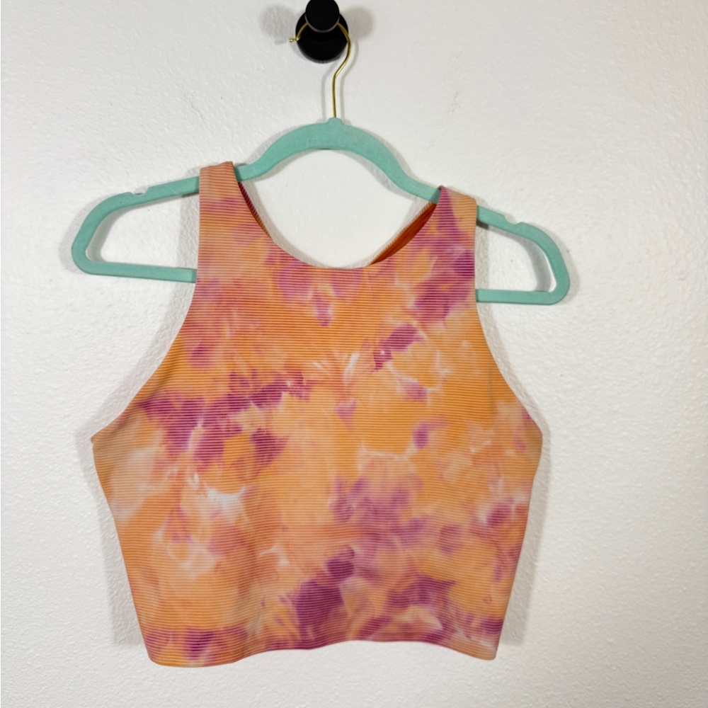 Athleta Tie-Dye Crop Top - Orange and Purple